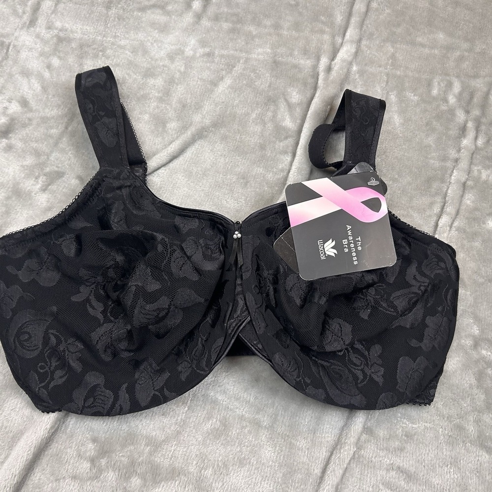 Wacoal 85567 "Awareness" Full Figure underwire Bra Black 36DDD   $62 on tag